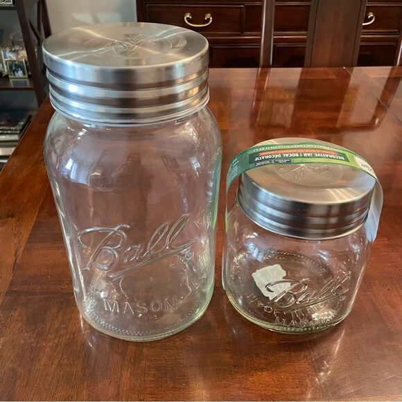 6.5" tall Large Half Gallon Mason Ball Decorative Jar Canister - Picture 9 of 10